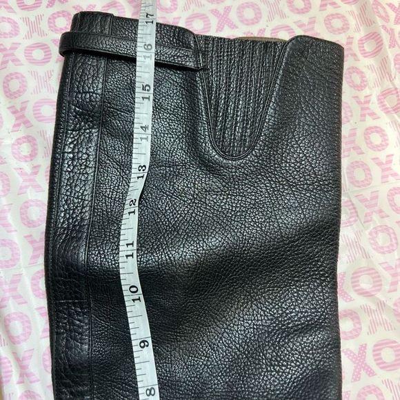 BOTTEGA VENETA RIDING BOOTS BLACK LEATHER SIZE 37 KNEE HIGH BOOTS MOTO - Picture 13 of 13